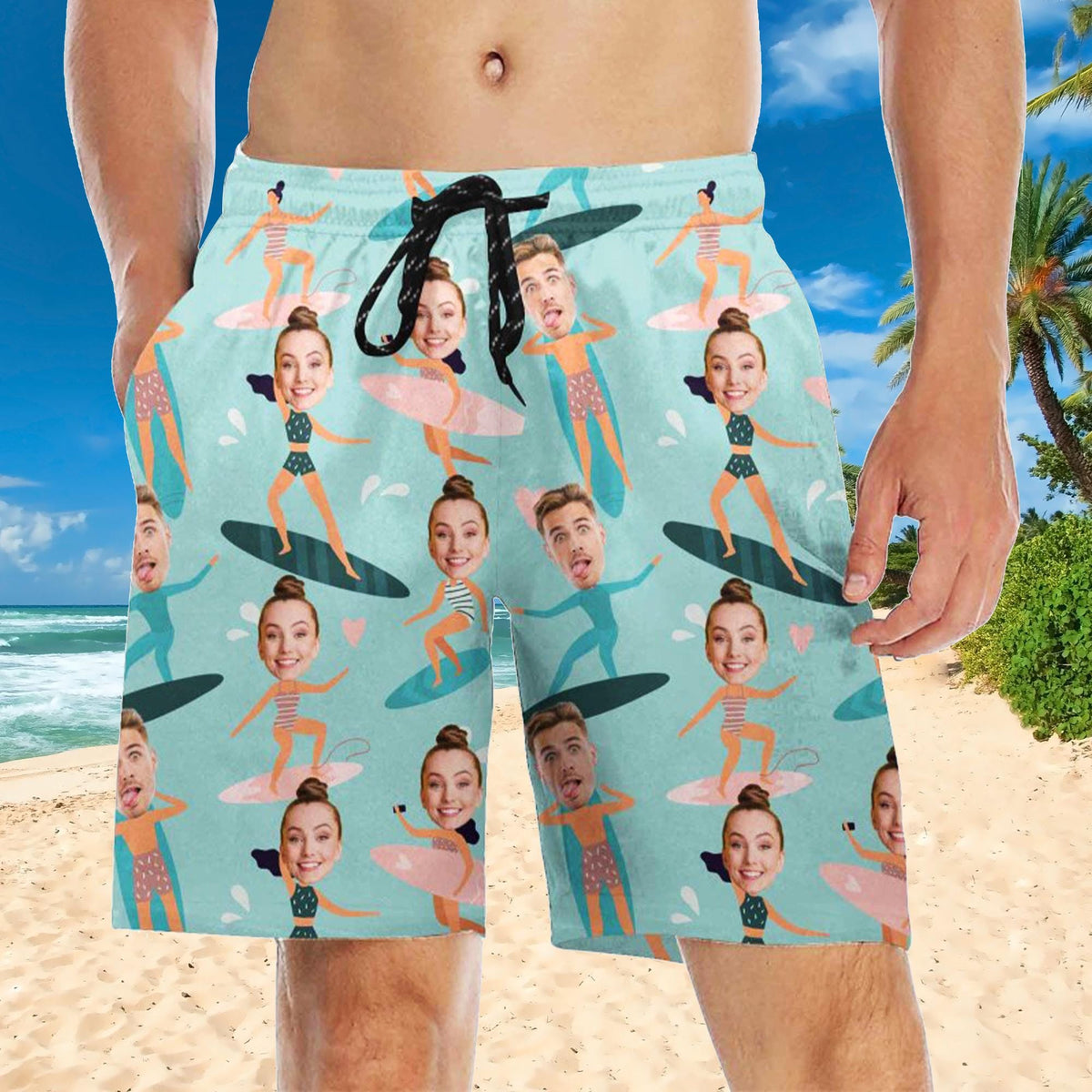 Custom Men Swimsuit,Custom Swim Trunks,Men Bathing Suit,Personalized Face Swimwear,Face on Beach Shorts,Swim Trunks Photo,Father's Day Gifts