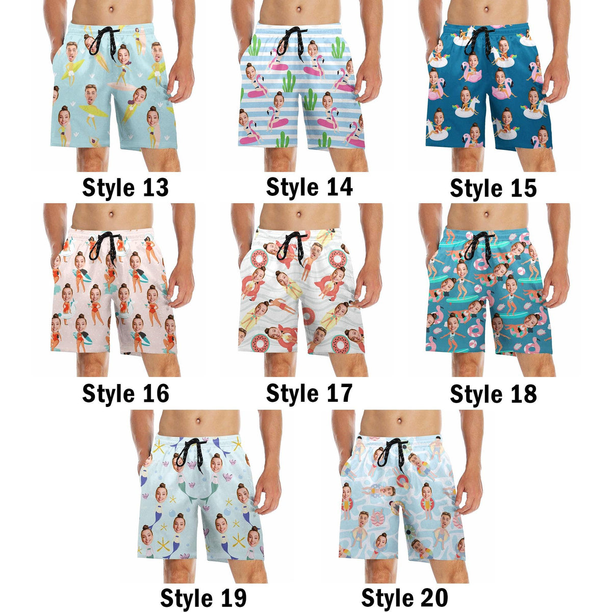 Custom Men Swimsuit,Custom Swim Trunks,Men Bathing Suit,Personalized Face Swimwear,Face on Beach Shorts,Swim Trunks Photo,Father's Day Gifts