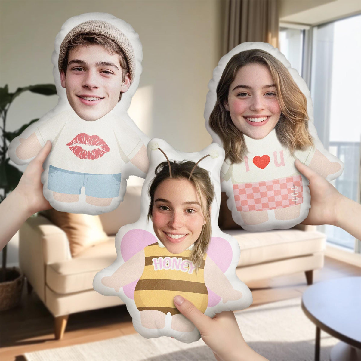 Personalized Photo Humanoid Cushion,Face Pillow,Custom Shaped Pillow,Couple Toys Dolls,Birthday Gift For Him & Her,Boyfriend Gift