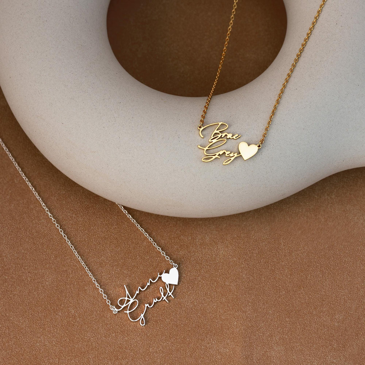 Custom Two Name Necklace with Heart, Double Name Necklace, Kids Name Necklace, Personalized Gift for Mom, New Baby Gift, Best Friend Gift