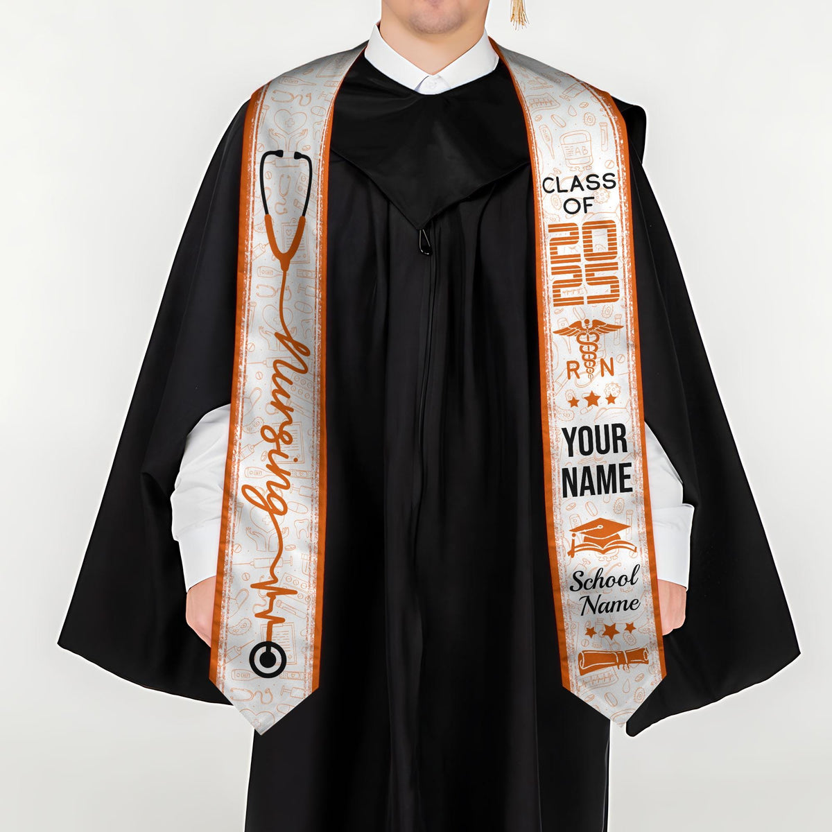 Customized Nursing Stole, Nursing Graduation Stole, RN Stole Nursing Stole Graduation 2025, Nursing Graduation, Nursing Stole Graduate 2025