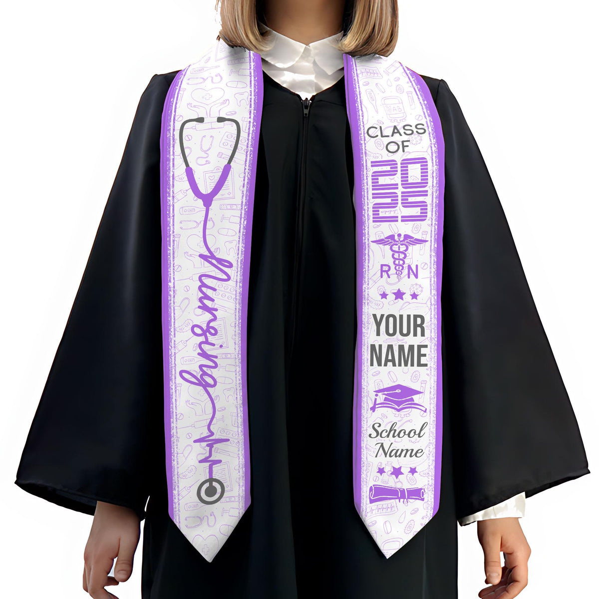 Customized Nursing Stole, Nursing Graduation Stole, RN Stole Nursing Stole Graduation 2025, Nursing Graduation, Nursing Stole Graduate 2025