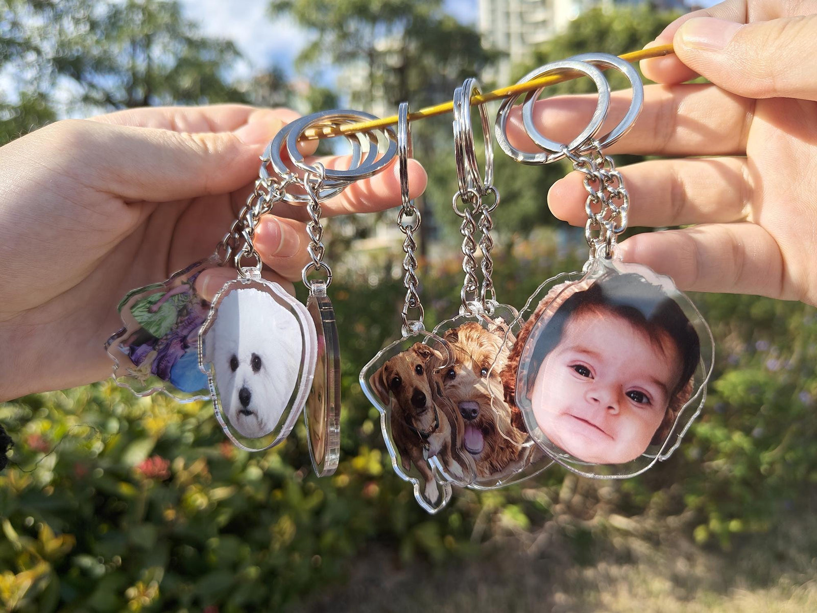 Custom Photo Keychain, Cat Picture Keychain with Picture, Custom Acrylic Charm,Logo Printing Keychain,Keychain,Family Photo Keychain