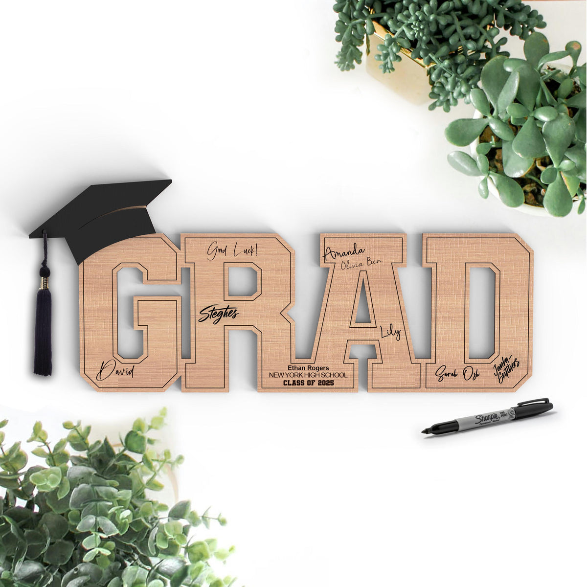 Personalized Graduation Signature Sign | Grad Signature Board | Class of 2025 | Graduation gift idea