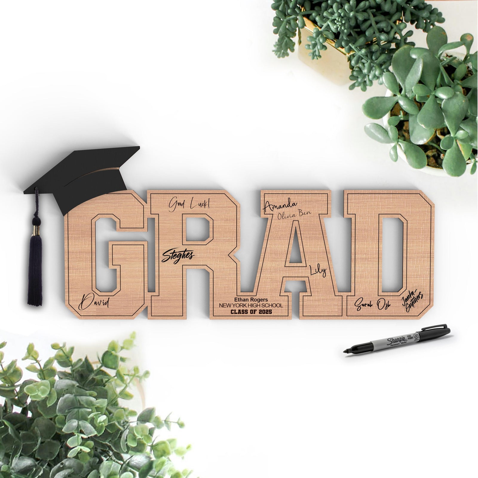 Personalized Graduation Signature Sign | Grad Signature Board | Class of 2025 | Graduation gift idea
