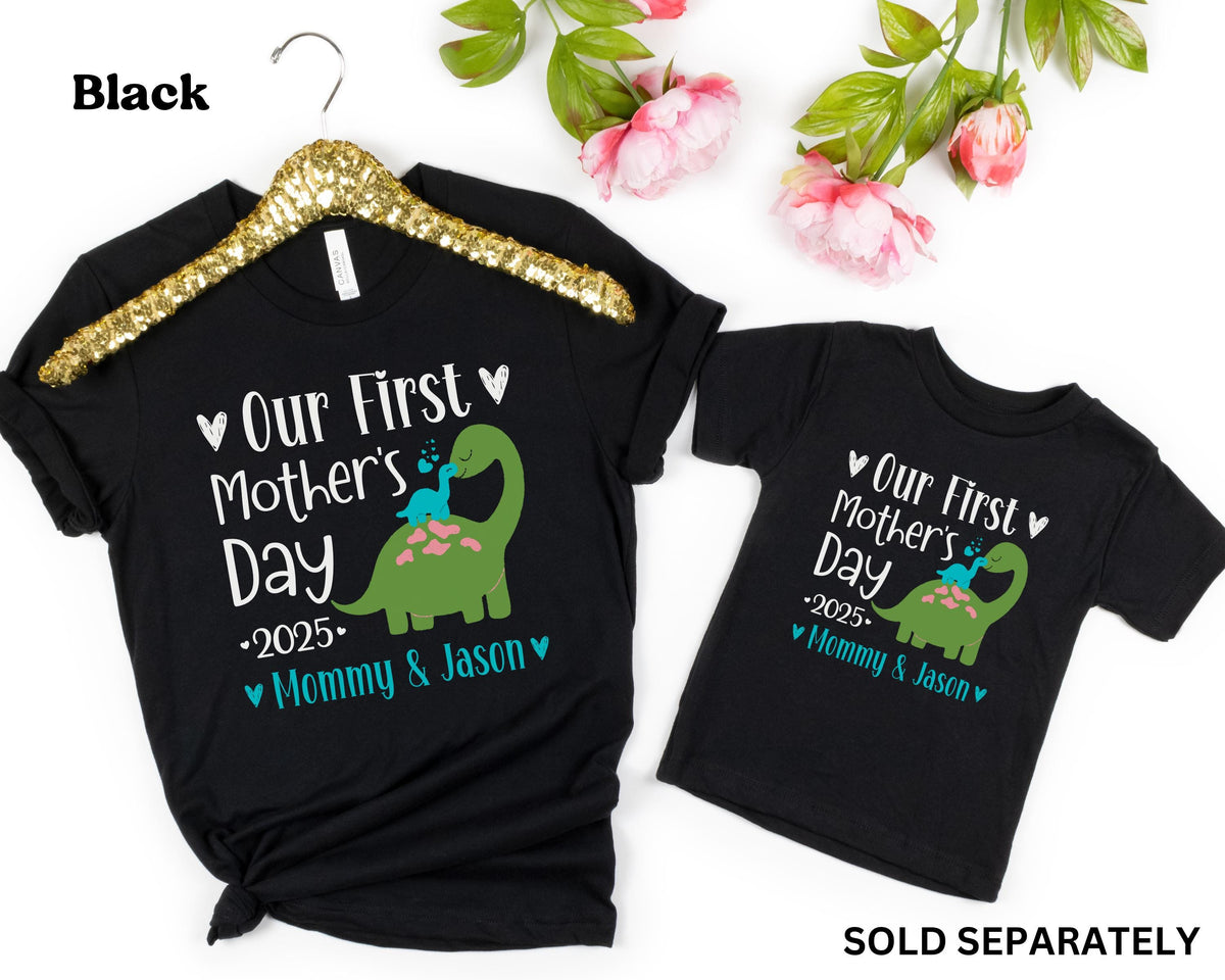 Personalized Our First Mothers Day Shirt, Mommy and me Dinosaur Matching Shirt, New Mom Mothers Day Gift, Mother And Baby First Mothers Day