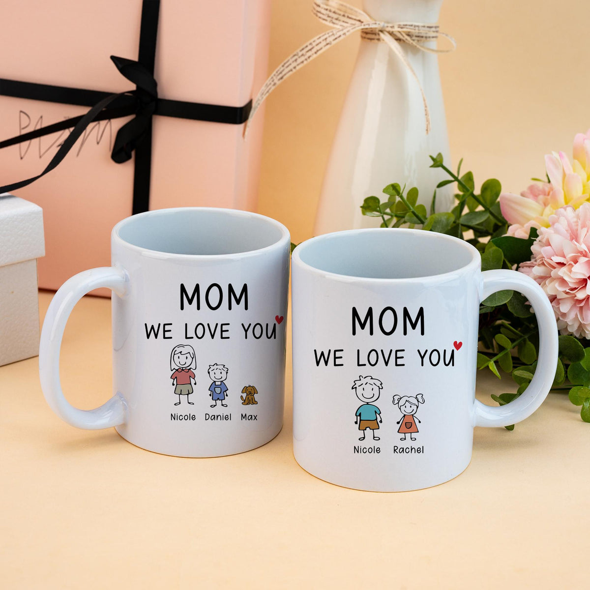 Custom Mom We Love You Coffee Mug, Mom Birthday Gift, Personalized Mom Coffee Cup, Mother's Day Gift, Gift for Mom, Mom Coffee Mug