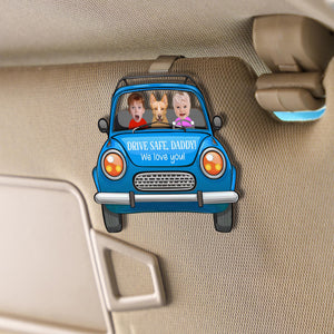 Custom Face Baby Visor Clip, Custom Photo Drive Safe Daddy Car Hanger, Personalized Photo Wooden Car Visor Clip, Fathers Day Gift For Dad