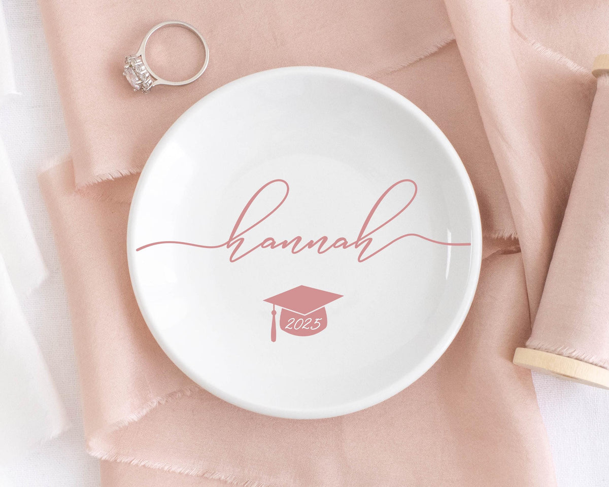 Graduation Jewelry Dish, Graduation Gift for Her, Personalized Trinket Dish, Class of 2025 Gift, Daughter Grad Gift, College Graduation