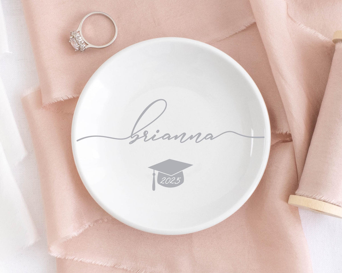 Graduation Jewelry Dish, Graduation Gift for Her, Personalized Trinket Dish, Class of 2025 Gift, Daughter Grad Gift, College Graduation