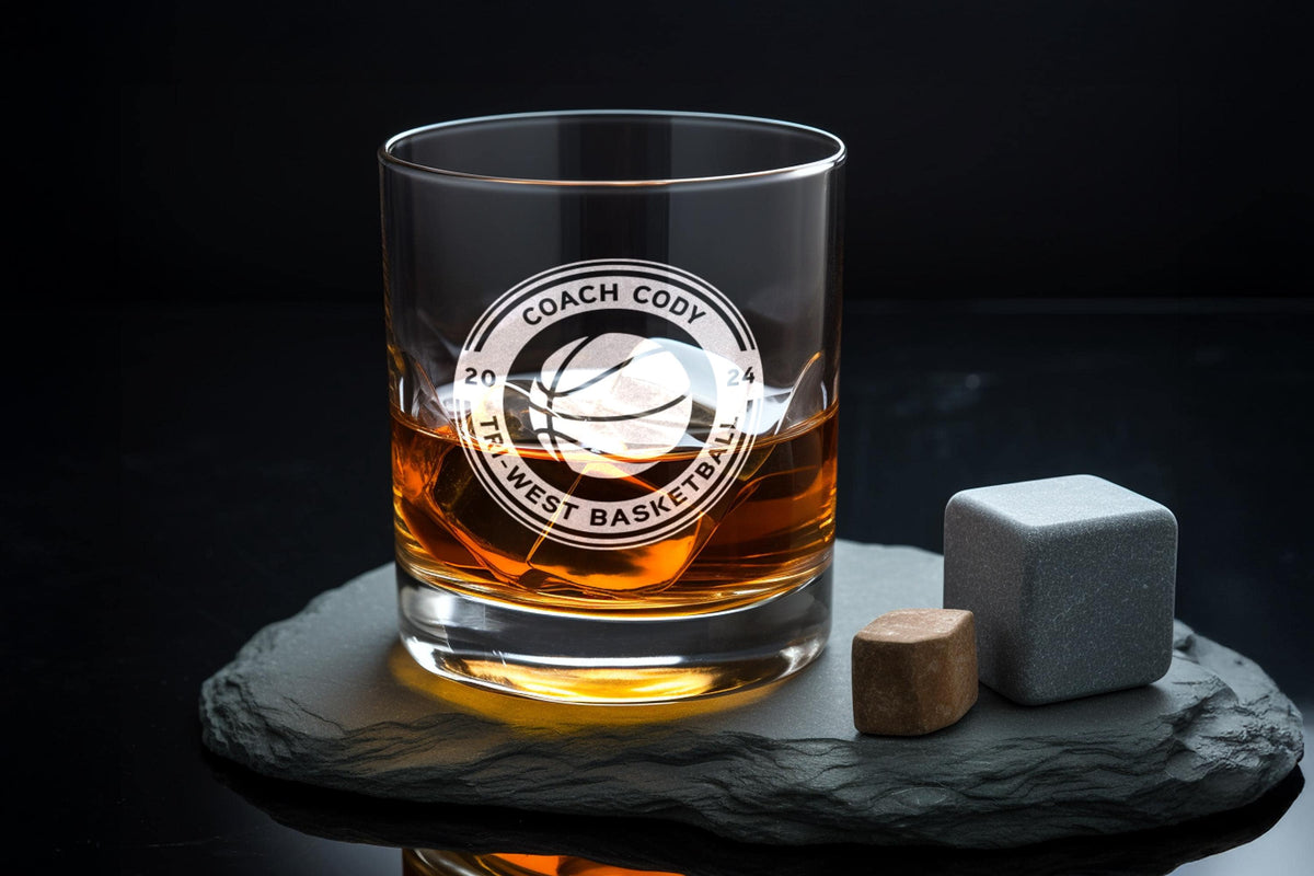 Basketball Coach Whiskey Glass: Celebrate Victory and Strategy - Perfect Gift for Hoop Enthusiasts