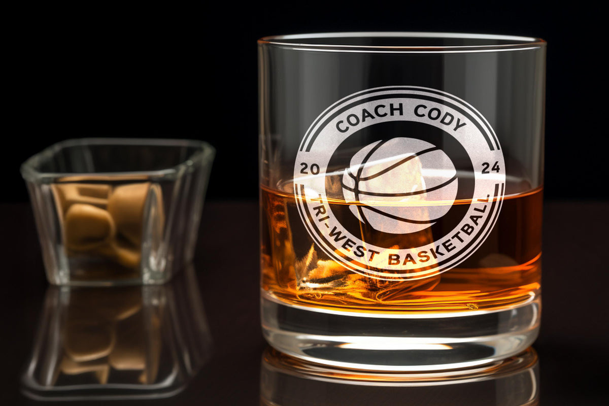 Basketball Coach Whiskey Glass: Celebrate Victory and Strategy - Perfect Gift for Hoop Enthusiasts