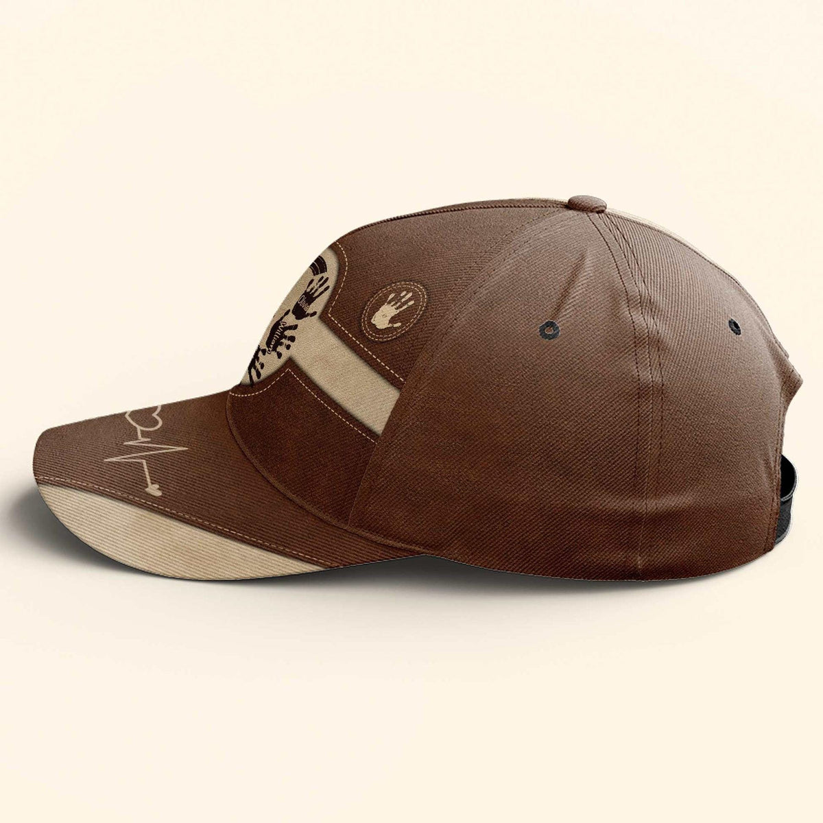 Personalized Grandpa Dad Kids Handprints Classic Cap, Father's Day Gift For Dad, Cap For Grandpa, Hat For Husband, Dad And Kid Name Cap