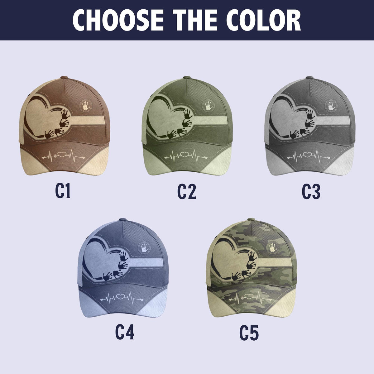 Personalized Grandpa Dad Kids Handprints Classic Cap, Father's Day Gift For Dad, Cap For Grandpa, Hat For Husband, Dad And Kid Name Cap