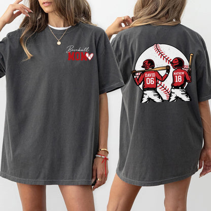 Baseball Mom Shirt, Personalized Baseball Shirt for Mom, Baseball Jersey Number Tee, Gameday Baseball Mom Shirts, Mother's Day Gift for Mom