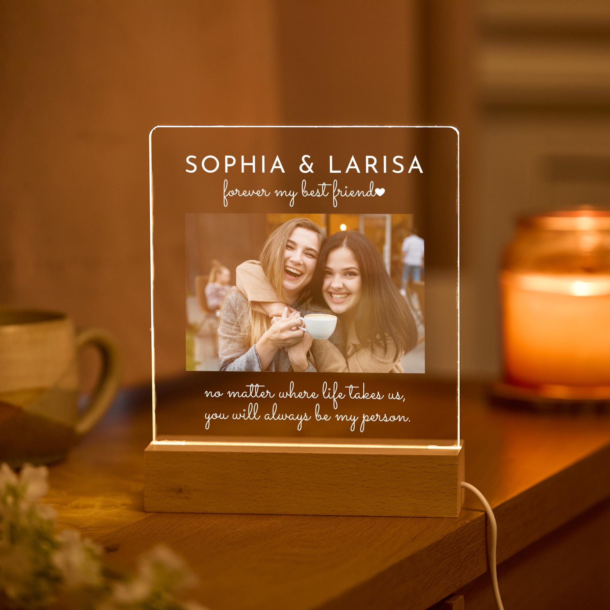 Personalised Best Friend Gift Custom Photo LED Night Light Friendship Birthday Christmas Gift for Bestie Sister Soulmate Room Decor