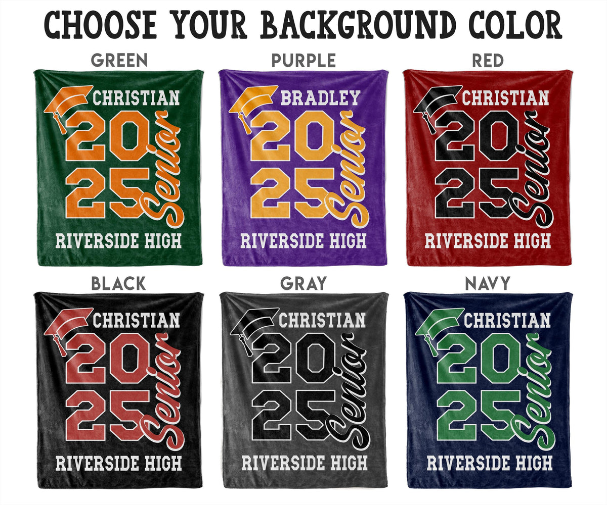 Personalized Graduation Blanket 2025 Senior Year High School College Gift for Him or Her University Name Blanket Graduate Present