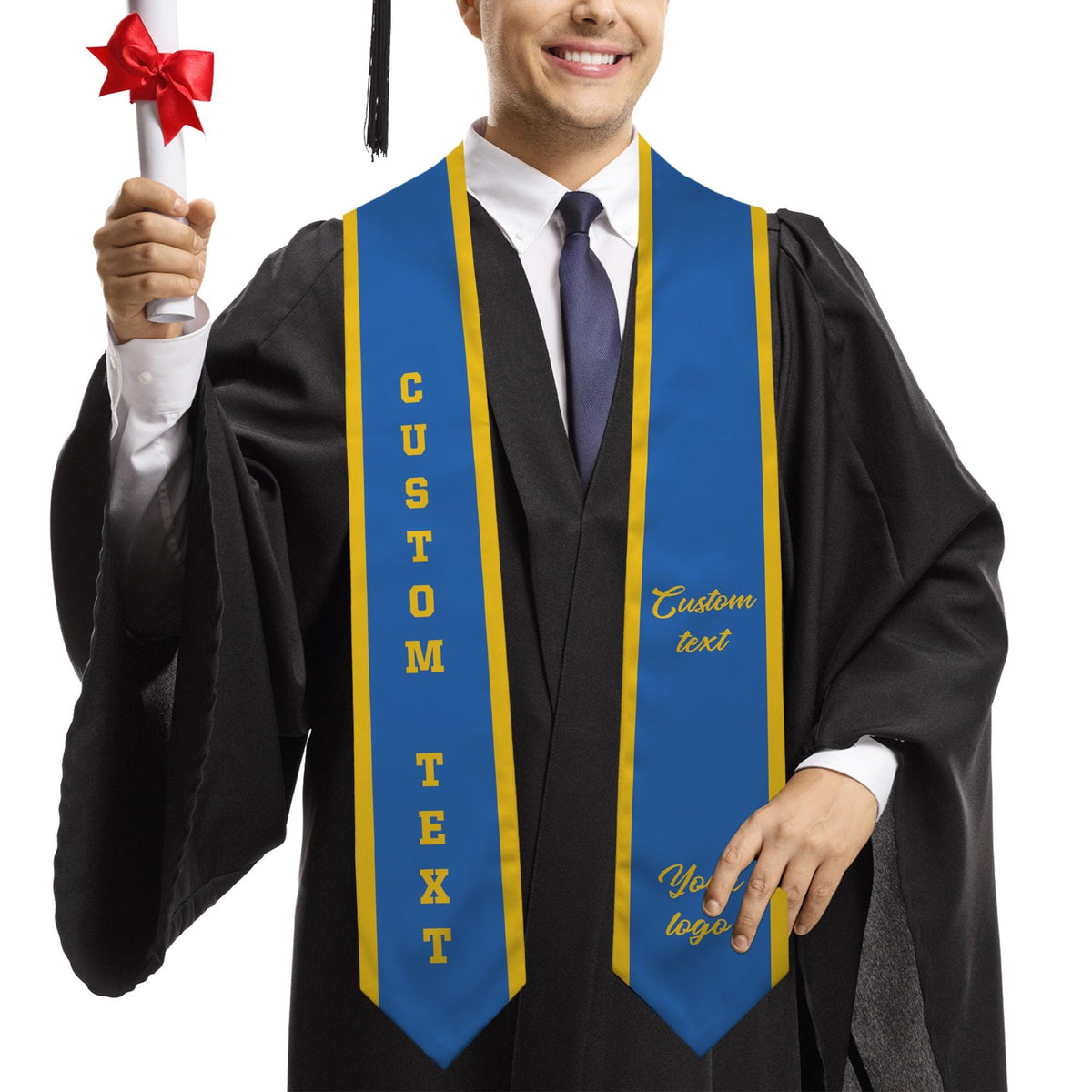 Custom Class of 2025 stoles Graduation, Personalized Logo Text Grad Stole Sash, Customized Gradute Stole with Your Design, Grad Gifts Idea