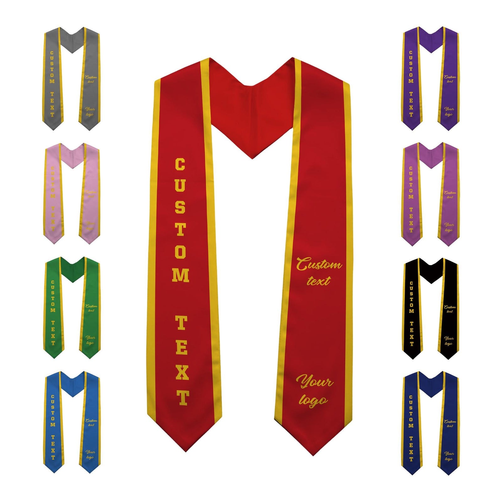 Custom Class of 2025 stoles Graduation, Personalized Logo Text Grad Stole Sash, Customized Gradute Stole with Your Design, Grad Gifts Idea