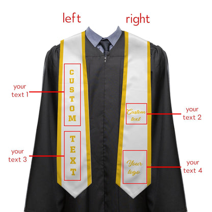 Custom Class of 2025 stoles Graduation, Personalized Logo Text Grad Stole Sash, Customized Gradute Stole with Your Design, Grad Gifts Idea
