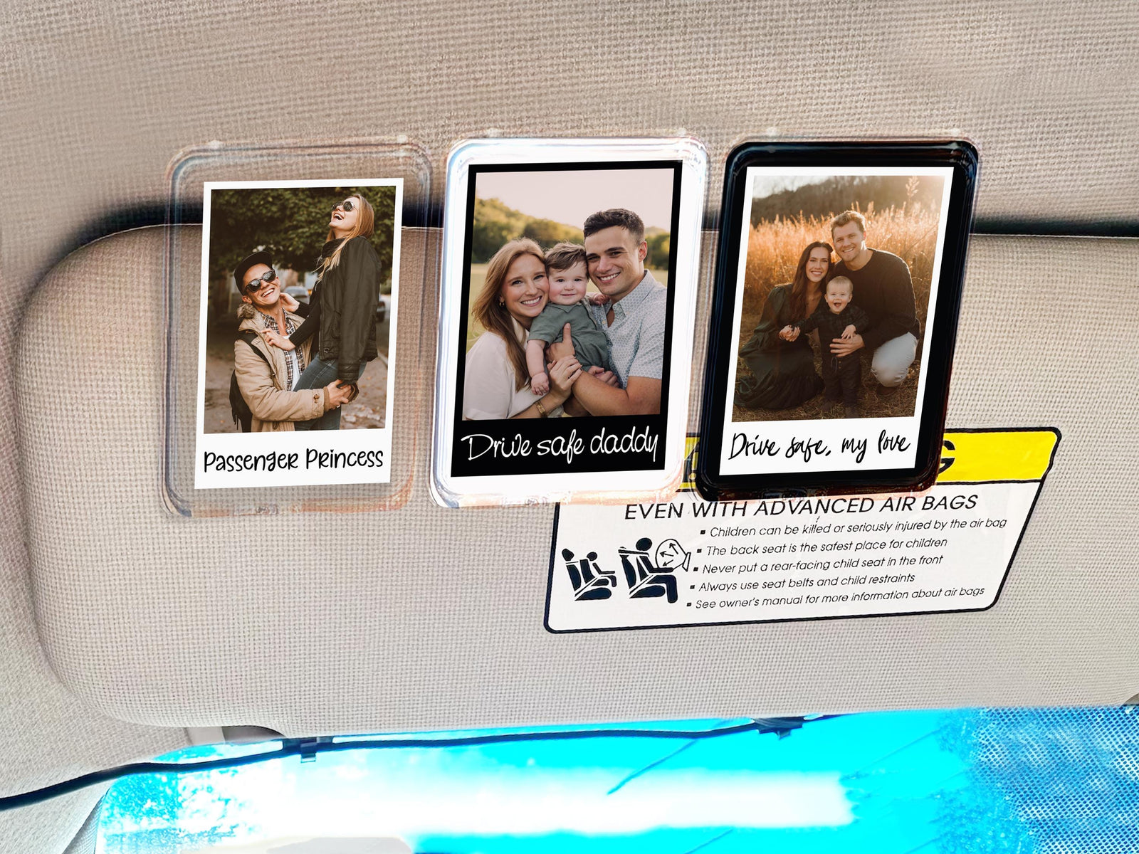 Personalized Sun Visor Picture Clip, Custom Photo Car Visor Clip, Valentine s Day Gift for Boyfriend, Family Portrait Decoration, Drive Safe