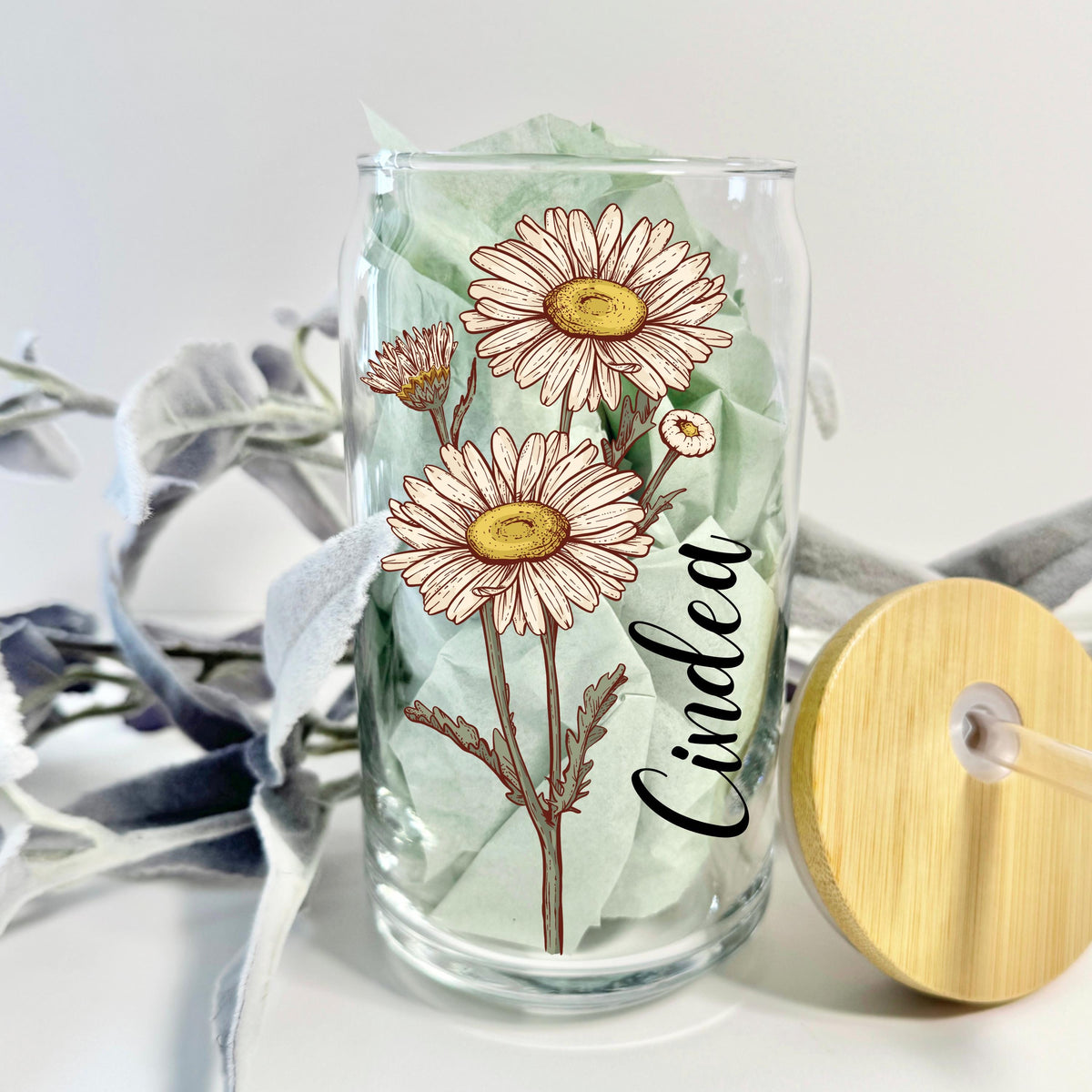 Personalized Iced Coffee Cup, Custom Name Cup, Tumbler Glass with Straw, Bachelorette Gifts, Aesthetic Cups, Party Favors, Cute Fall Cup