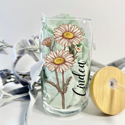 Personalized Iced Coffee Cup, Custom Name Cup, Tumbler Glass with Straw, Bachelorette Gifts, Aesthetic Cups, Party Favors, Cute Fall Cup