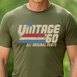 Retro 65th Birthday Gift for Men, Vintage 1960 T-Shirt, 65 Years Old Gift, Classic Eighties Tee, Birthday Present for Him, Dad, Husband G-60
