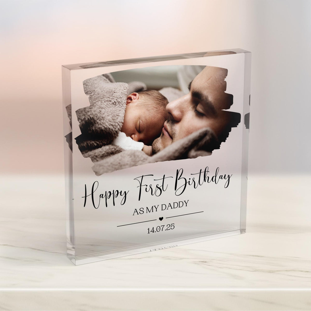 Personalized First Birthday As My Daddy Acrylic Block, Birthday Gift For Daddy, New Dad Gift, Custom Gift For Dad, Daddy, Papa, Husband, Him