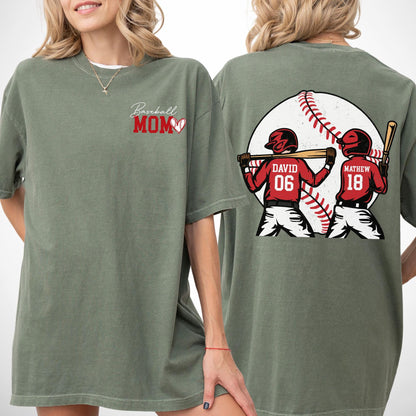 Baseball Mom Shirt, Personalized Baseball Shirt for Mom, Baseball Jersey Number Tee, Gameday Baseball Mom Shirts, Mother's Day Gift for Mom