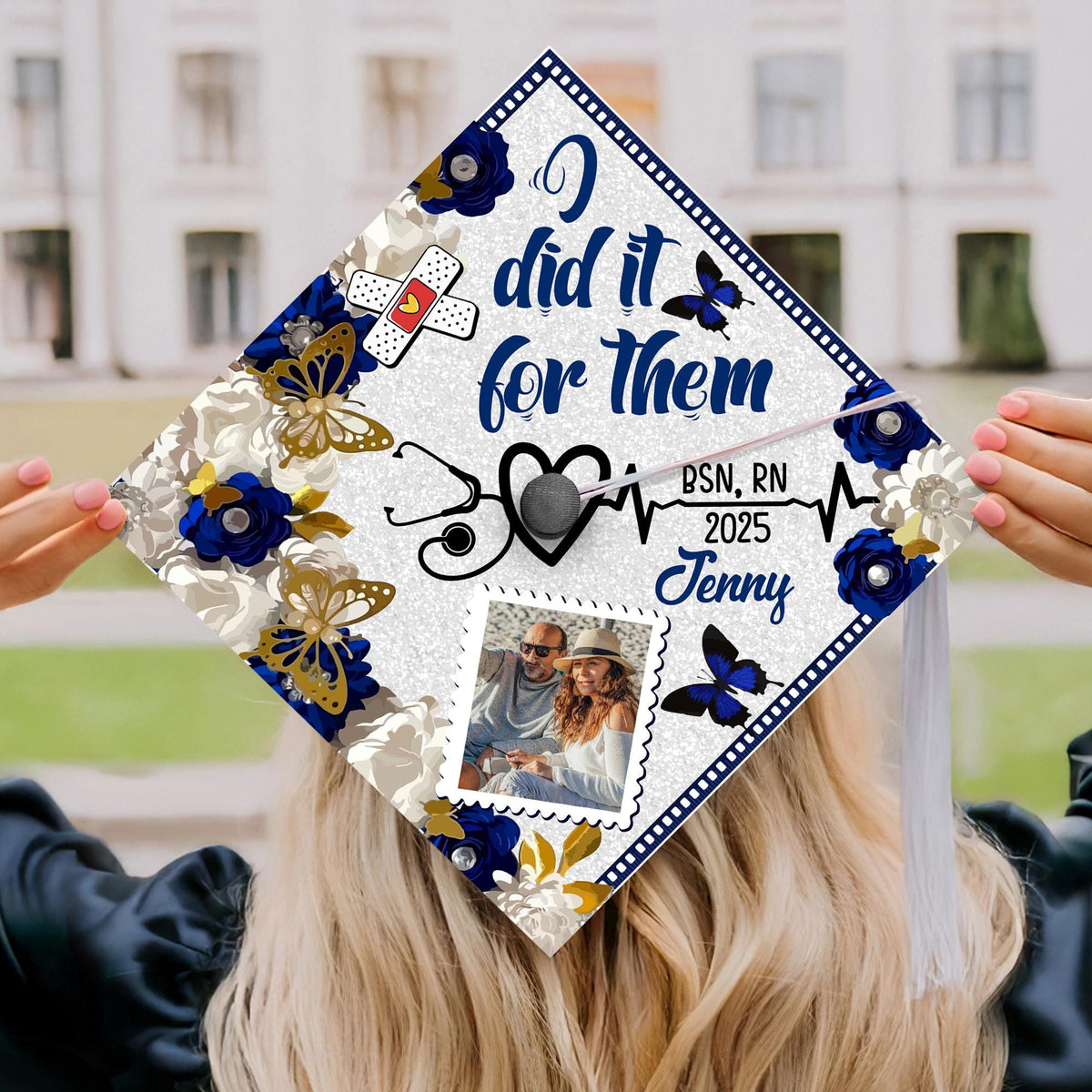 Personalized RN Nursing Grad Cap With Photo, Registered Nurse Graduation Cap Topper To Celebrate Your Big Day, Future Nurse Gifts