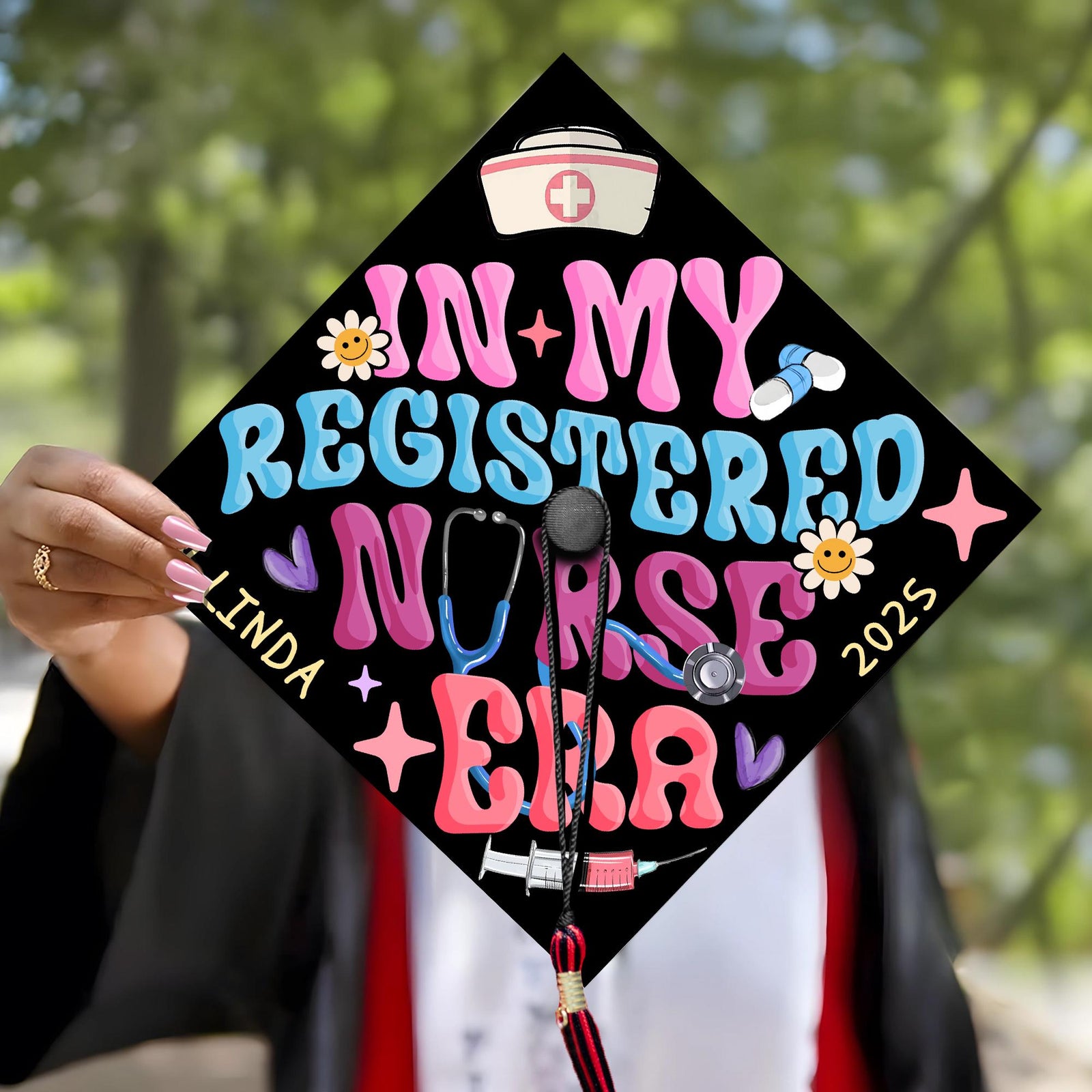 In My Registered Nurse Era Grad Cap, Customized RN Nursing Graduation Cap Topper, Future Nurse Gifts, Class of 2025