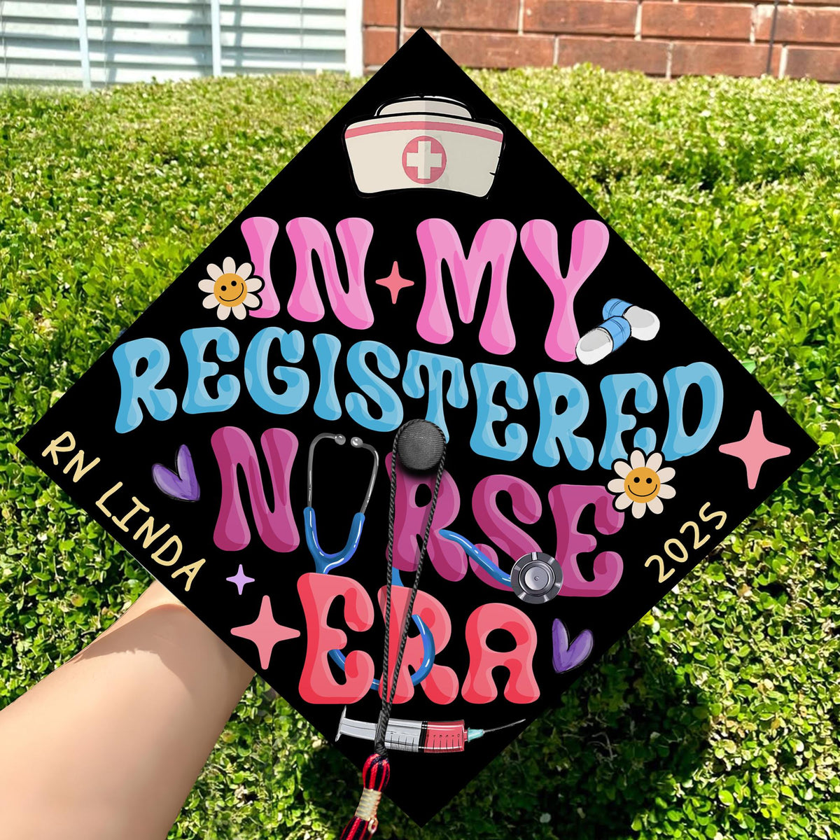 In My Registered Nurse Era Grad Cap, Customized RN Nursing Graduation Cap Topper, Future Nurse Gifts, Class of 2025