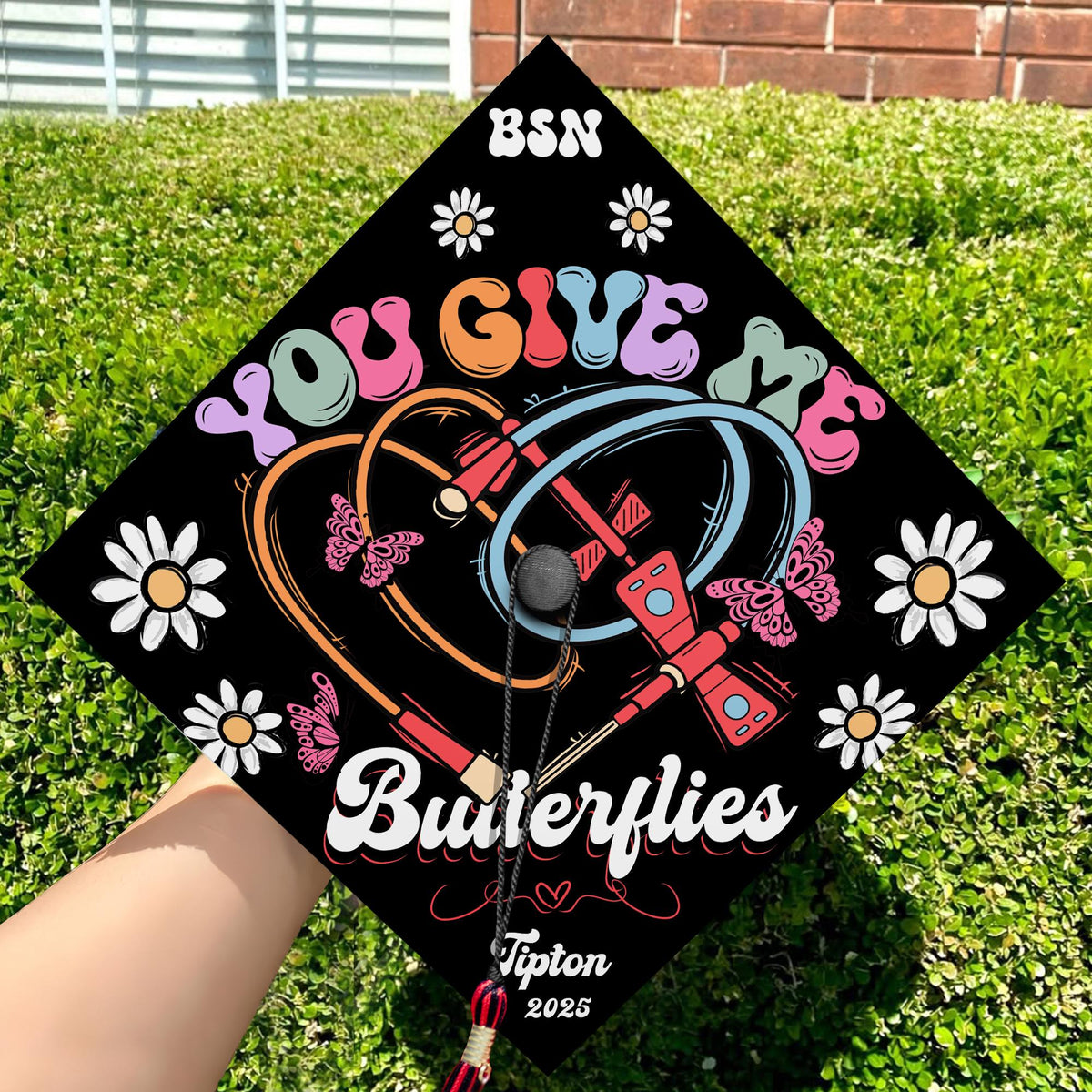 You Give Me Butterflies Grad Cap Topper, Phlebotomist Graduation Cap Topper To Celebrate Your Big Day, Future Nurse Gifts
