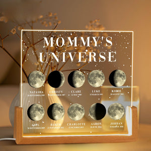 Personalized Moon Phase by Date Gift, Personalised Mom Moon Phase Lamp, Custom Night light Moon Phase,Mother s Day Gift,Father's Day Gift