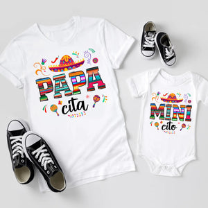Papa Cita and Mini Cito Matching Fiesta Party Shirt For Dad and Daughter, Matching Dad and Son Shirts, Dad & Mini Matching Shirts