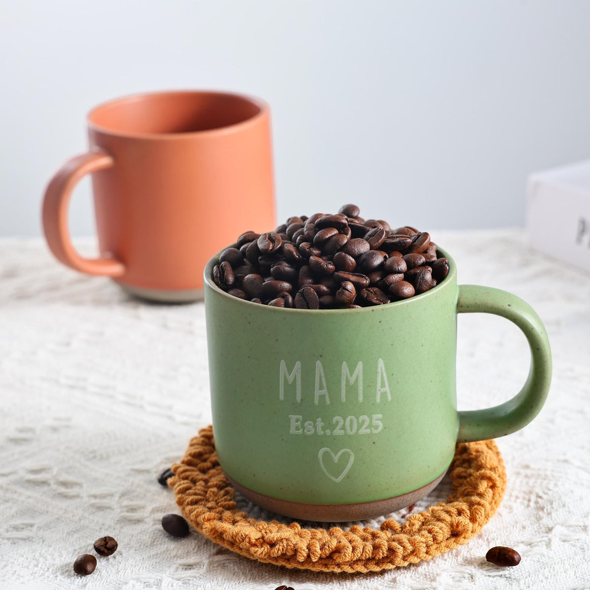 Custom Ceramic Mug with Your Text, Engraved Coffee Cup, Ceramic Mug, Personalize Mug with Your Words and Date, Gifts for Dad, Mom, Sisters