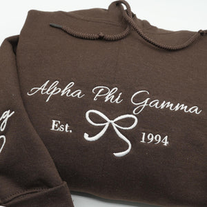 Custom Embroidered Girl's Trip 2025 Sweatshirt, Coquette Bow Shirt, Coquette Sorority Hoodie, Besties Gifts For Her, Gift For Girl