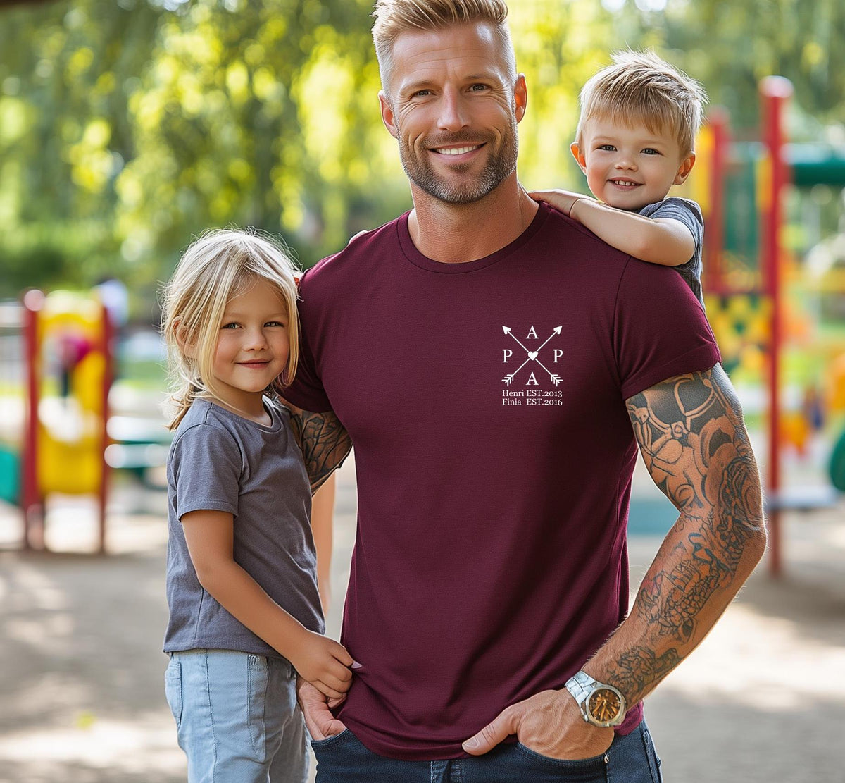 Dad's Edition: T-shirt with the child's name and year of birth. Dad gift. Dad gift idea. Personalized father shirt. Father's Day gift