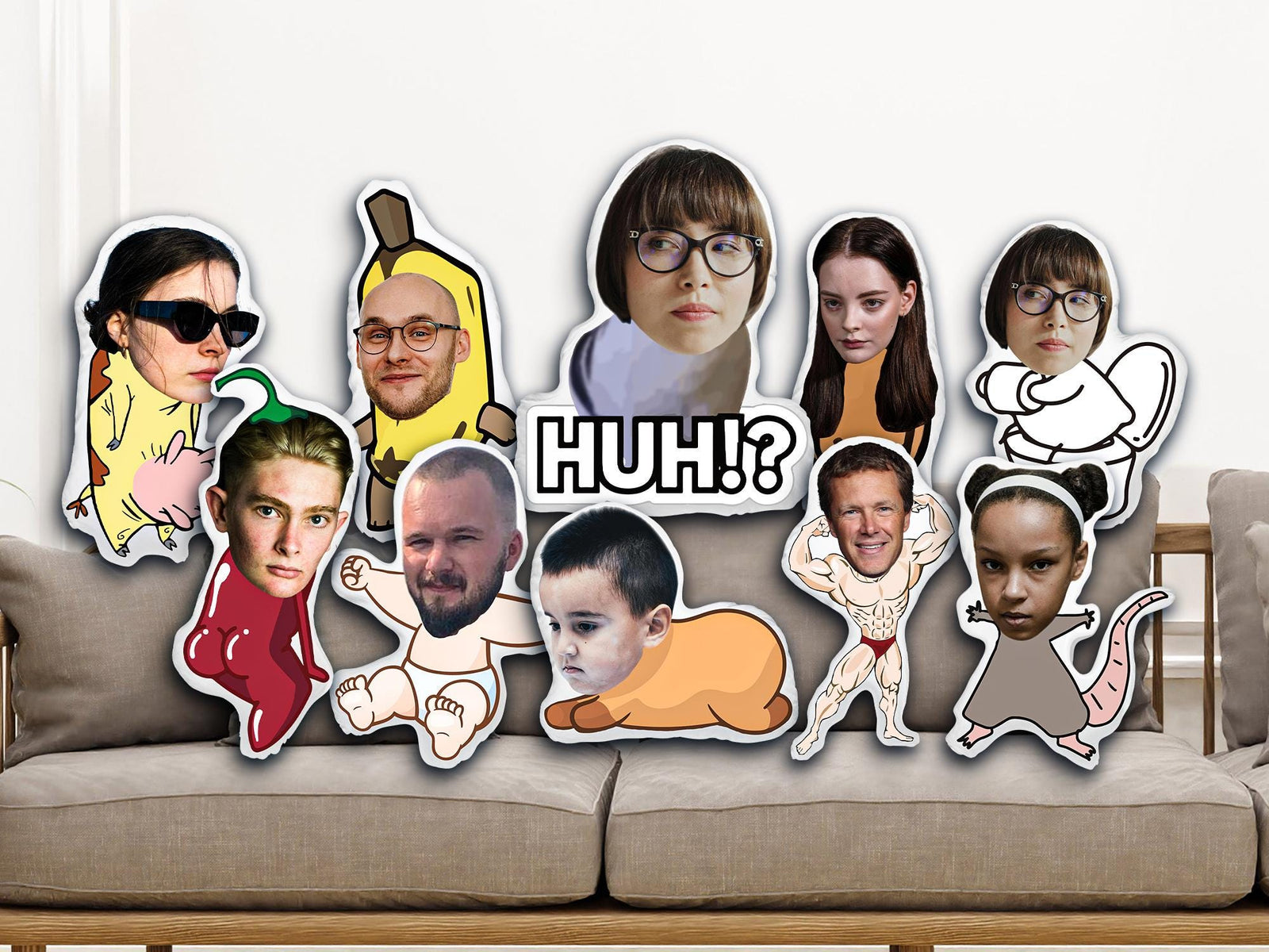 Custom Shaped Pillow Personalized Face Pillow from Photo, Fun Gift for Bachelorette Party, or Birthday