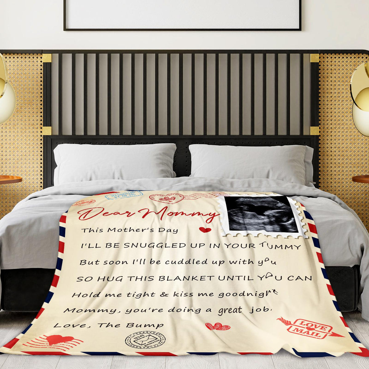 New Mom Blanket from Baby Bump, Mothers Day Gifts, Custom Ultrasound Photo Baby Blanket, First Time Mom, Expecting Mom Gift, Gifts for Wife