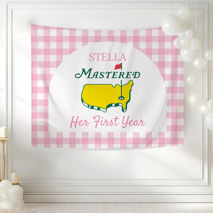 Masters 1st Birthday Party Decor, Masters Birthday Banner, Golf 1st Birthday Backdrop, Mastered First Birthday Banner, Personalized 1st Sign