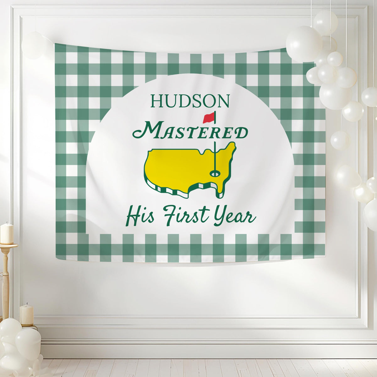 Masters 1st Birthday Party Decor, Masters Birthday Banner, Golf 1st Birthday Backdrop, Mastered First Birthday Banner, Personalized 1st Sign