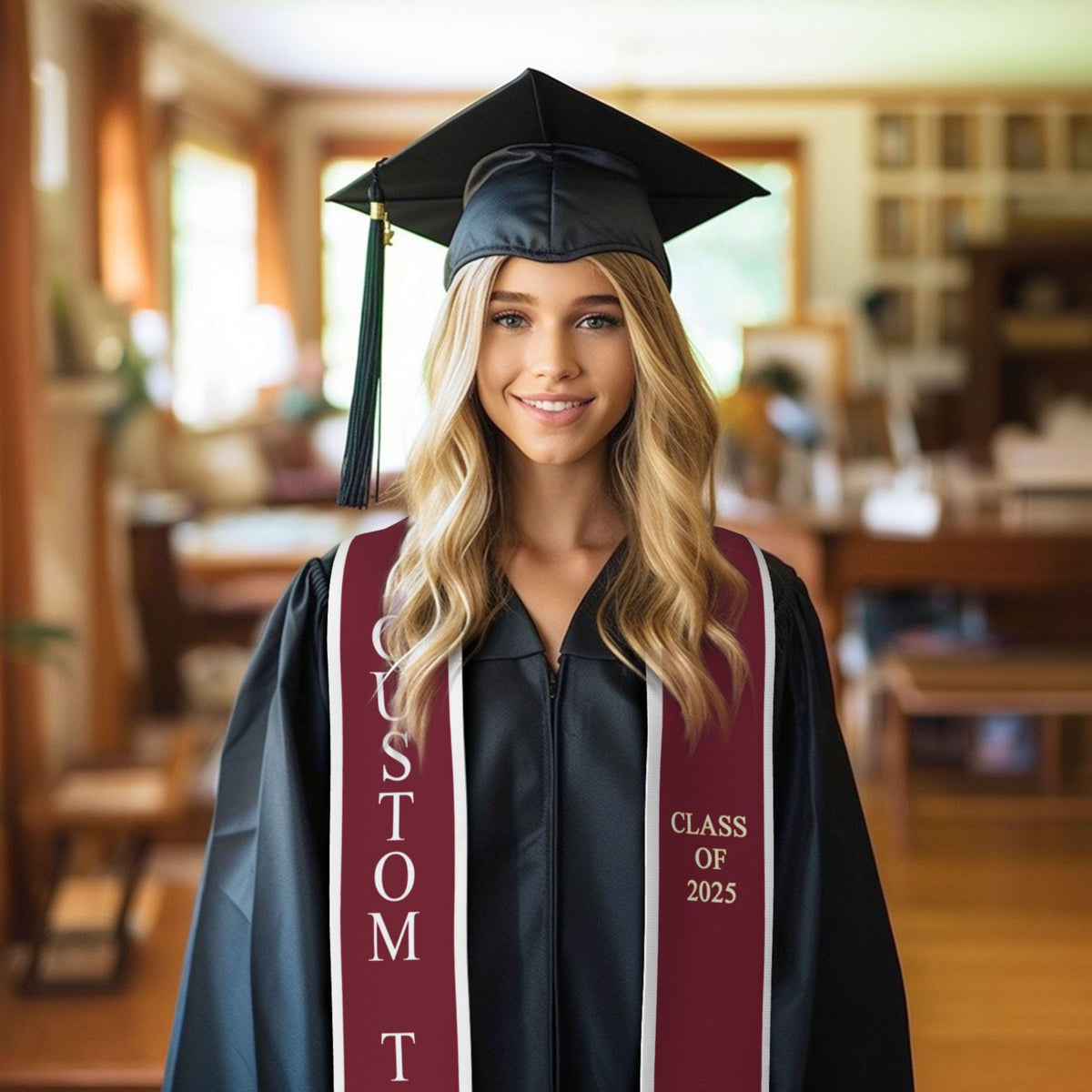 Custom College Graduation Sash, Personalized Graduation Stole, College Name/your name/your LOGO on Stole, Custom Text Stole, Graduation Sash