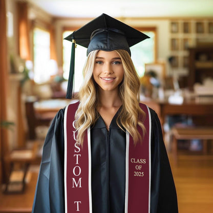 Custom College Graduation Sash, Personalized Graduation Stole, College Name/your name/your LOGO on Stole, Custom Text Stole, Graduation Sash