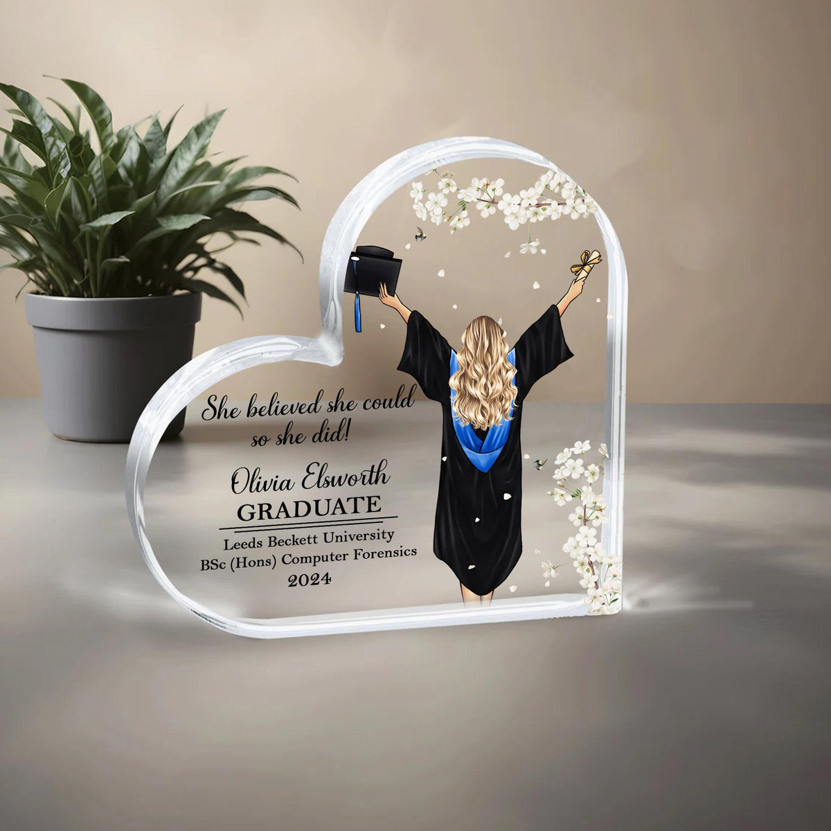 Personalised Graduation Gift, Graduation Plaque, Graduation Gift for Her, Graduation Gift for Daughter, Graduation Gift for Granddaughter