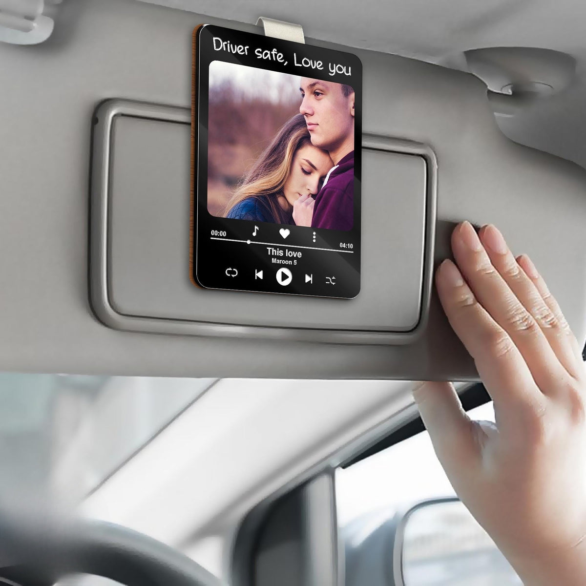 Custom Photo Car Visor Clip, Husband Gifts, Personalized Father's Day Gift, Couples Gift, Drive Safe Visor Clip With Picture,Car Photo Frame