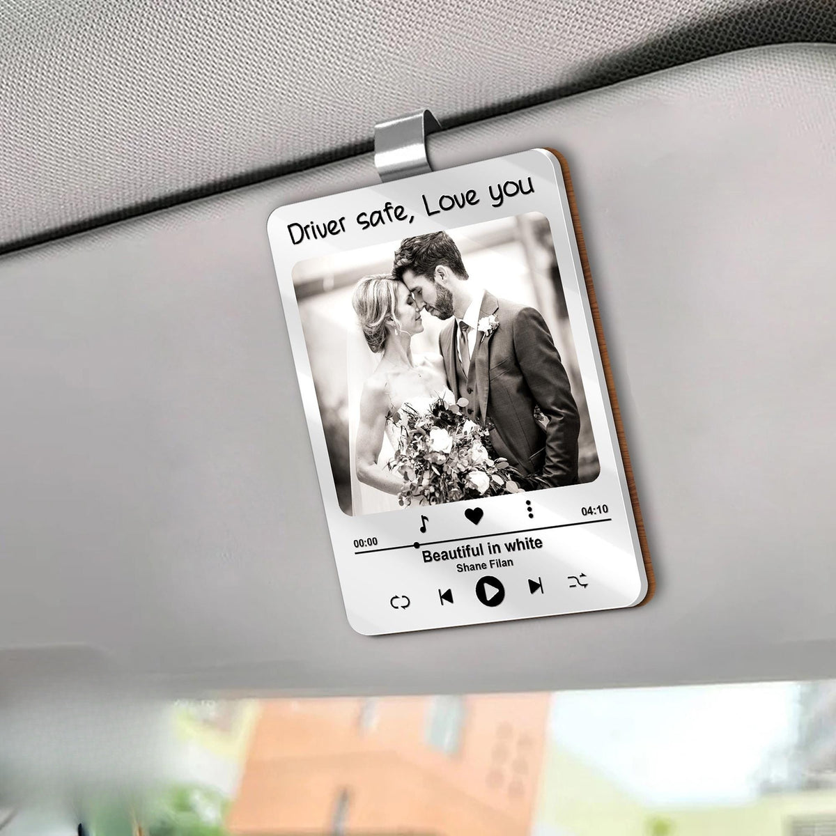Custom Photo Car Visor Clip, Husband Gifts, Personalized Father's Day Gift, Couples Gift, Drive Safe Visor Clip With Picture,Car Photo Frame