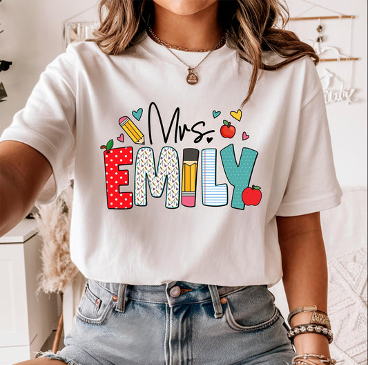 Custom Teacher Shirt, Teacher Name Shirt, Teacher Gifts Personalized, Teacher Appreciation Gifts, Back to School Shirt, Gift for Teacher