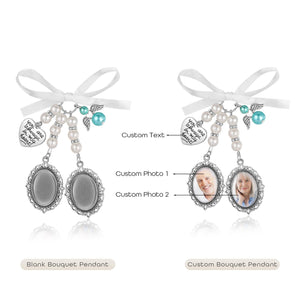 Personalized Bridal Bouquet Charm, Custom Photo Bouquet Pendant, Wedding Memorial Keepsake, Wedding Memorial Gifts For her, Wedding Favors